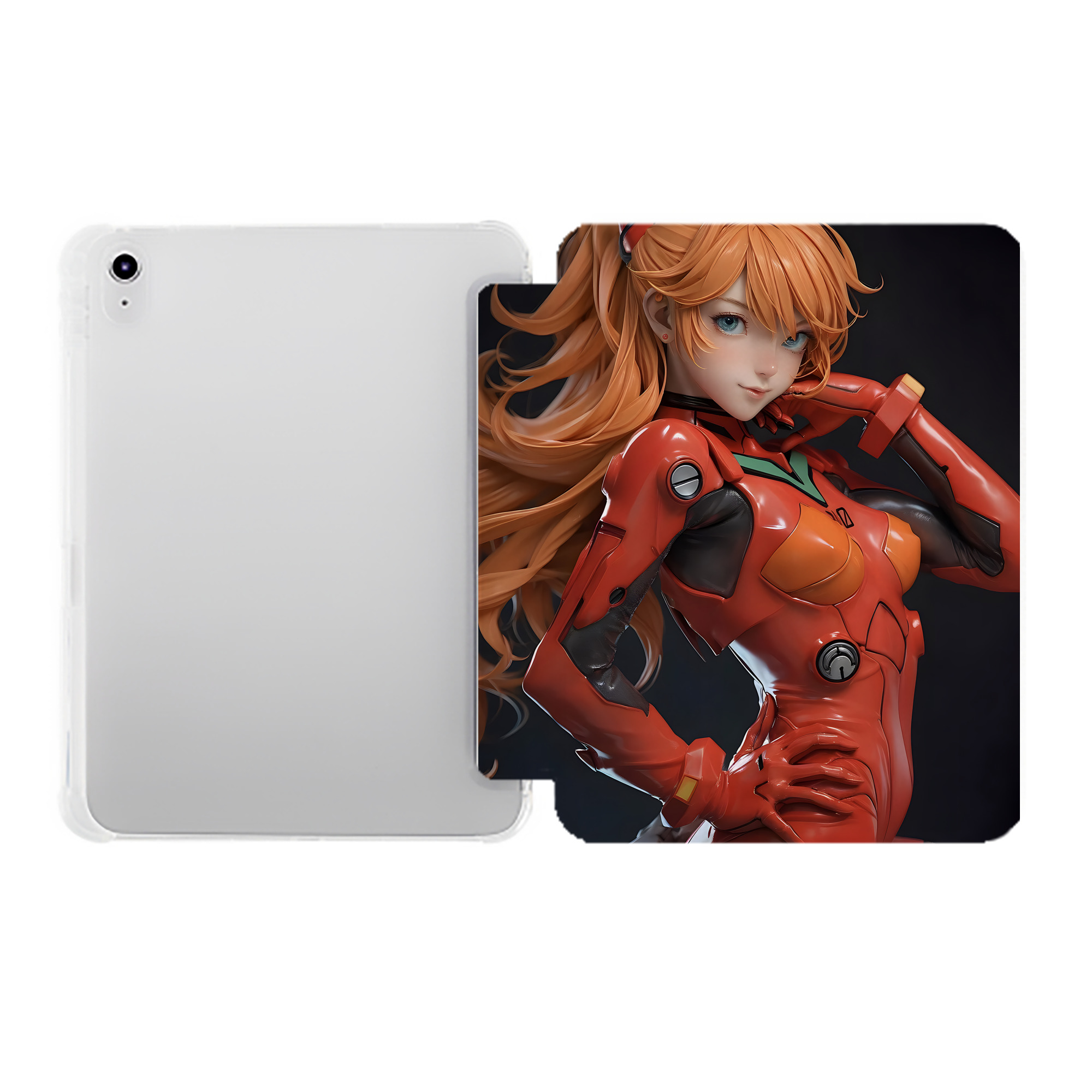 （画像用） EVA 新世紀エヴァンゲリオン IPad ケース ペン収納付き 三つ折りスタンド PUレザー×シリコン 対応機種9.5/10.5/10.9インチ